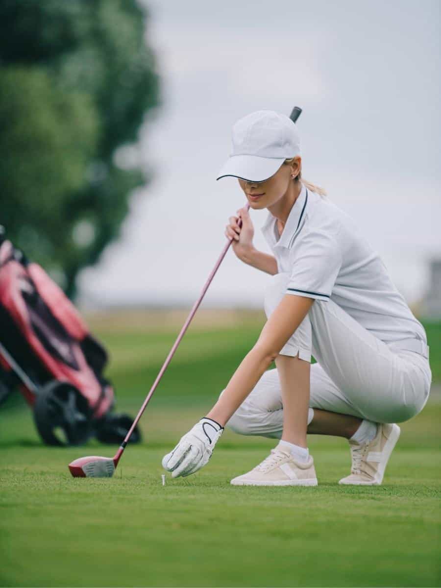 Female Golfer Wearing a Glove
