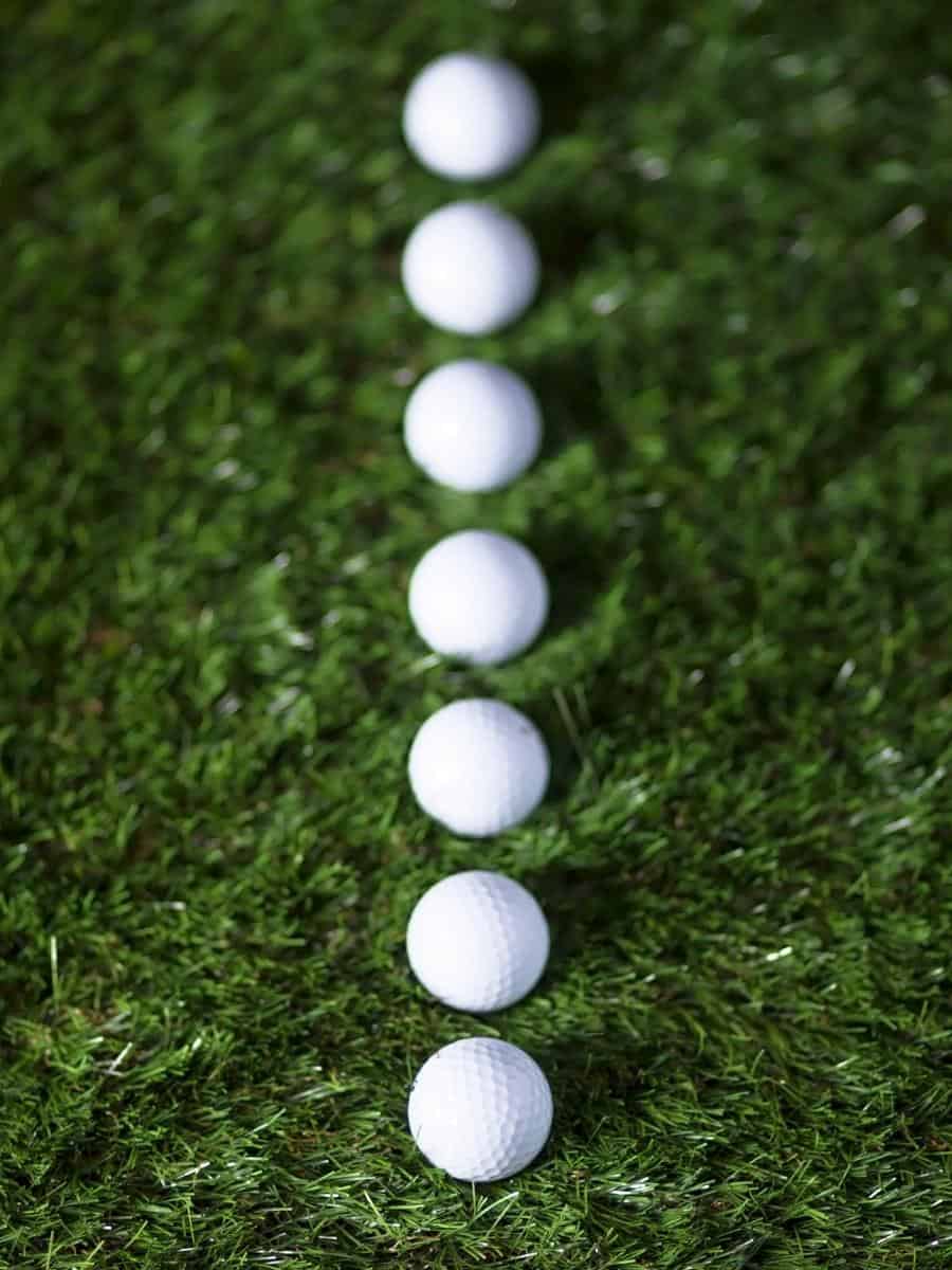 Golf Balls in a Vertical Line
