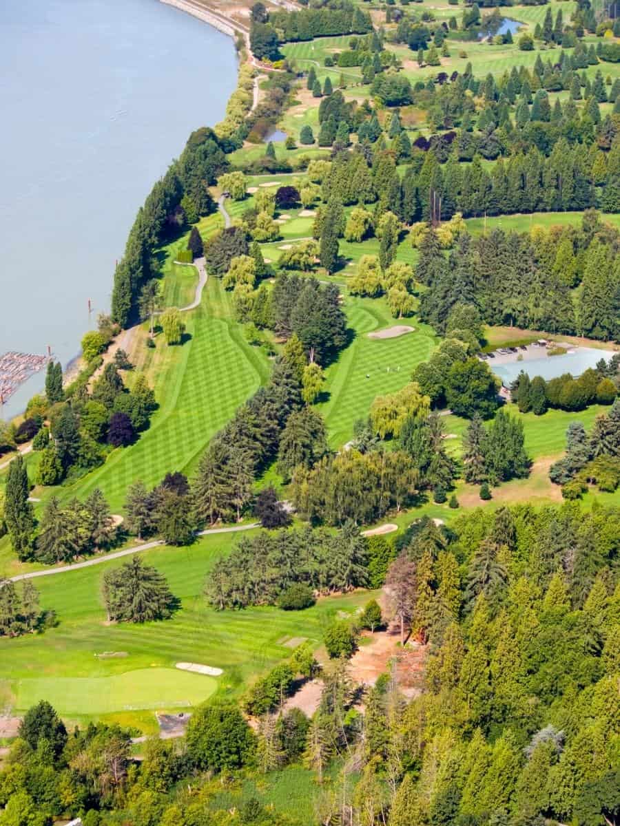 Ariel view of a golf course